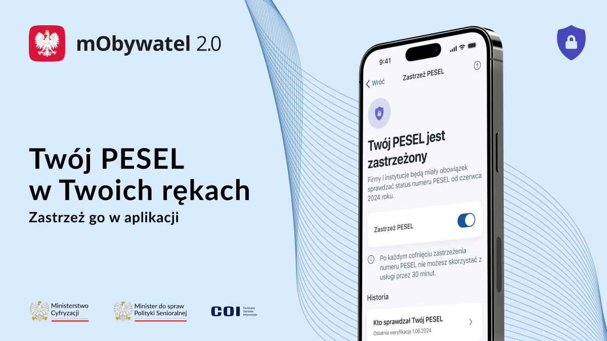 Zdjęcie Zastrzeż PESEL i chroń swoje dane w mObywatelu